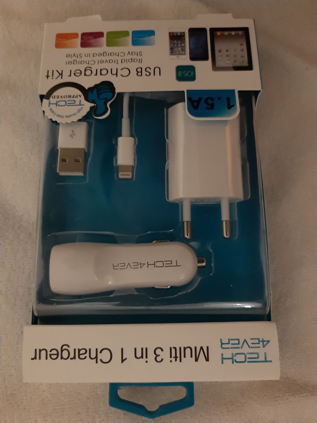 Carregador de iphone e ipad com cabo usb transformador  isqueiro carro