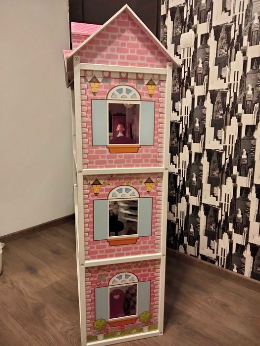 Duży drewniany domek dla lalek XXL