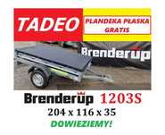 Brenderup 1203S 204x116x35 z plandeką płaską  mała uchylna przyczepka na kat. B, 204x116x35
