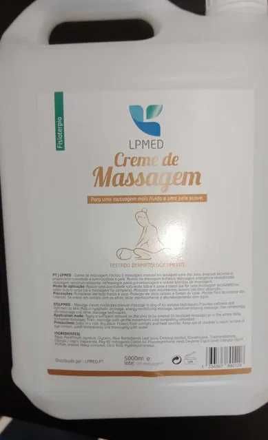 Produto de limpeza de PH neutro e creme de massagem ambos de 5 litros