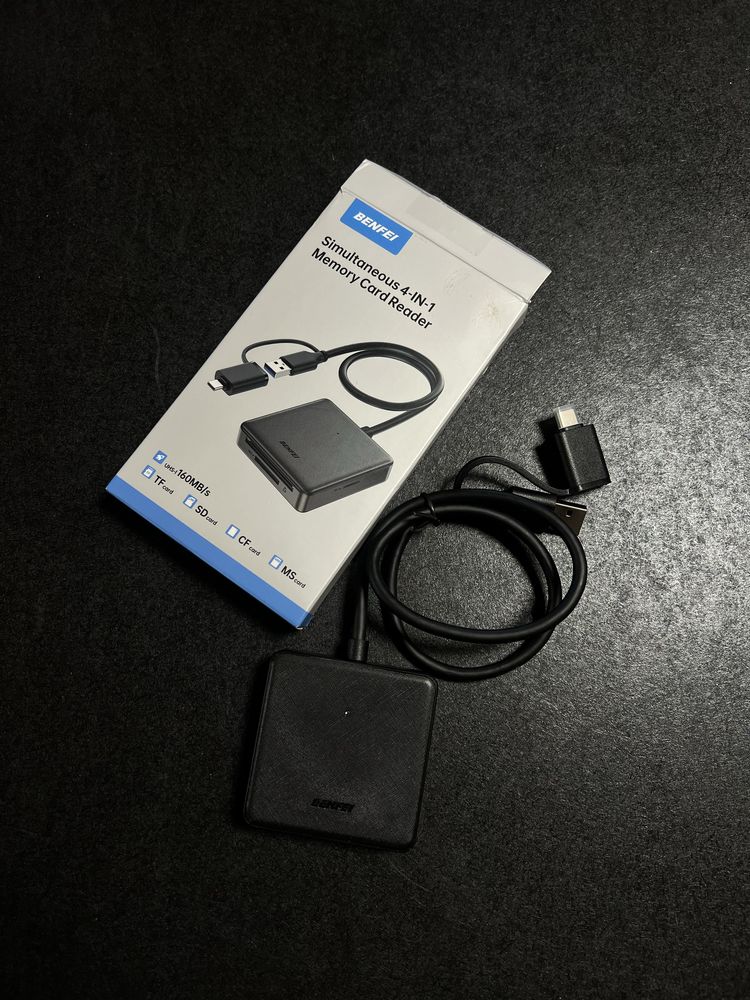 Картридер BENFEI 4-в-1 для microSD, SD, CF, MS карт