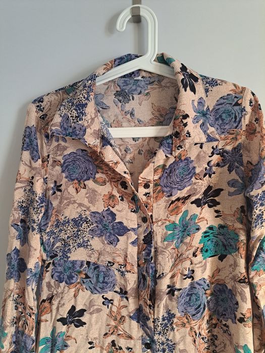 Długa letnia sukienka w kwiaty, boho. S