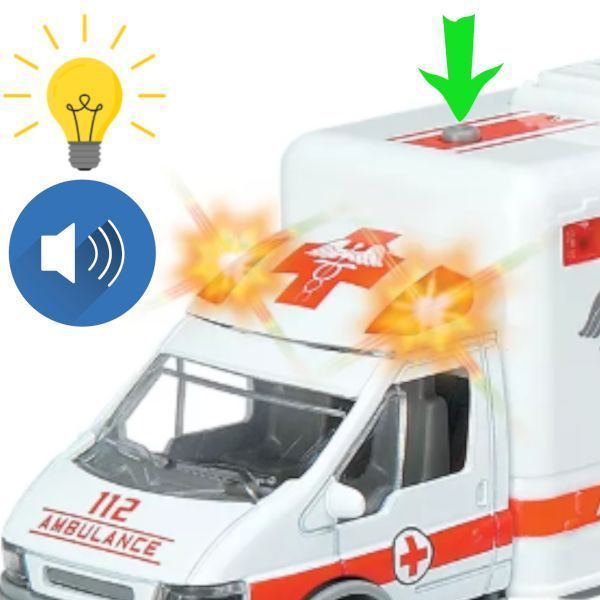 Auto Metalowe Karetka Pogotowia Ambulans Światło / Dźwięk