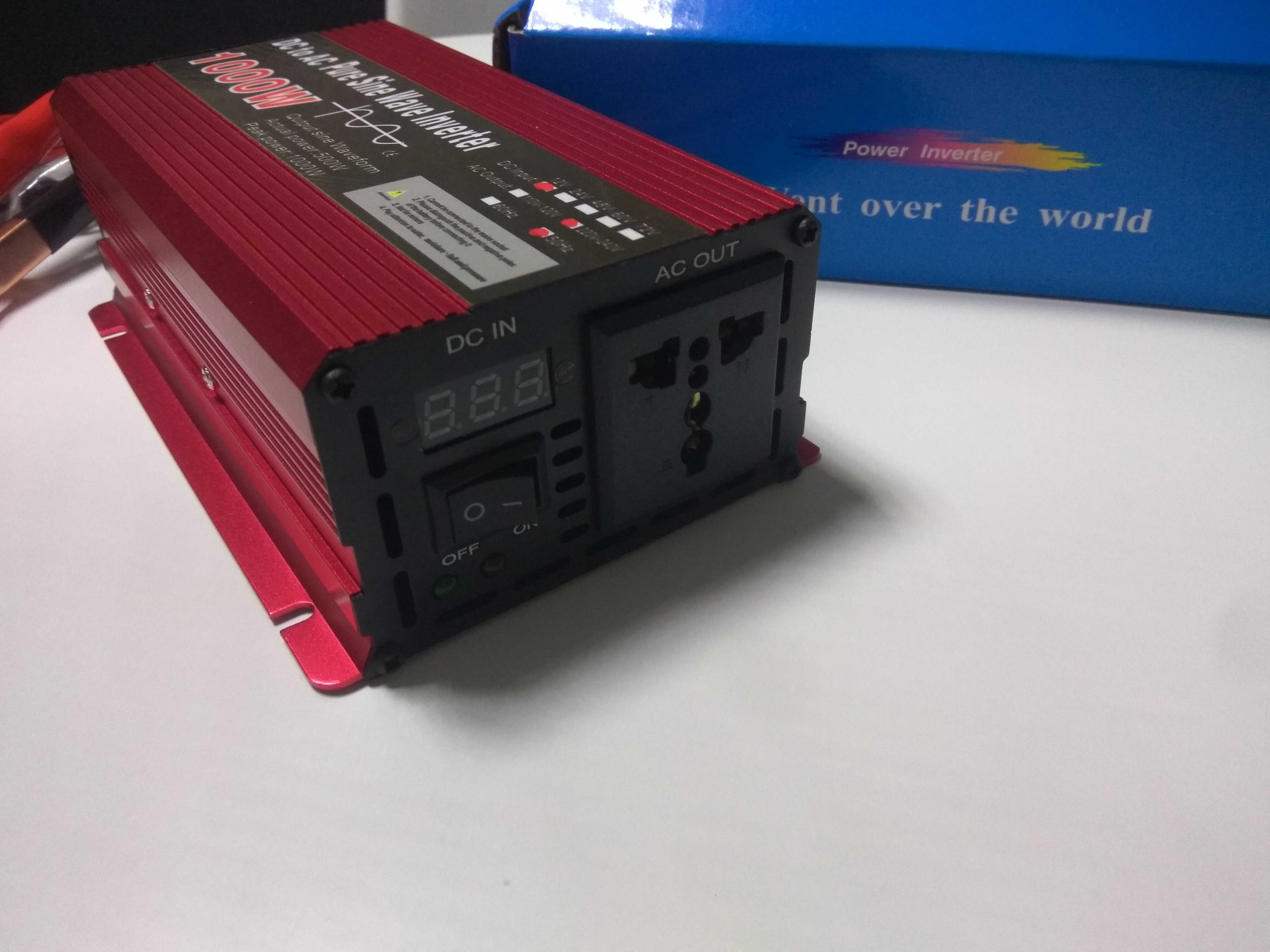 Инвертор (преобразователь) 12-220V 1000W Чистый синус