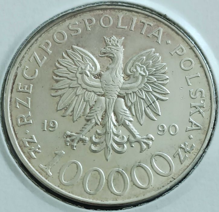 100 000 zł Solidarność 1990 r. nr.4 - Typ "A"-Śliczności