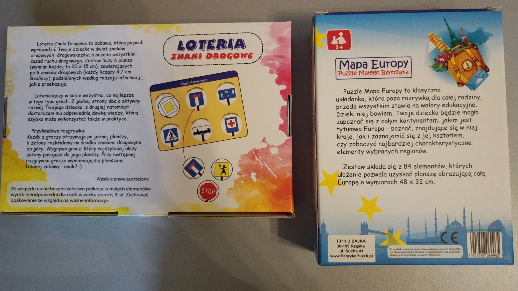 Zestaw gra edukacyjna Loteria + puzzle edukacyjne mapa Europy