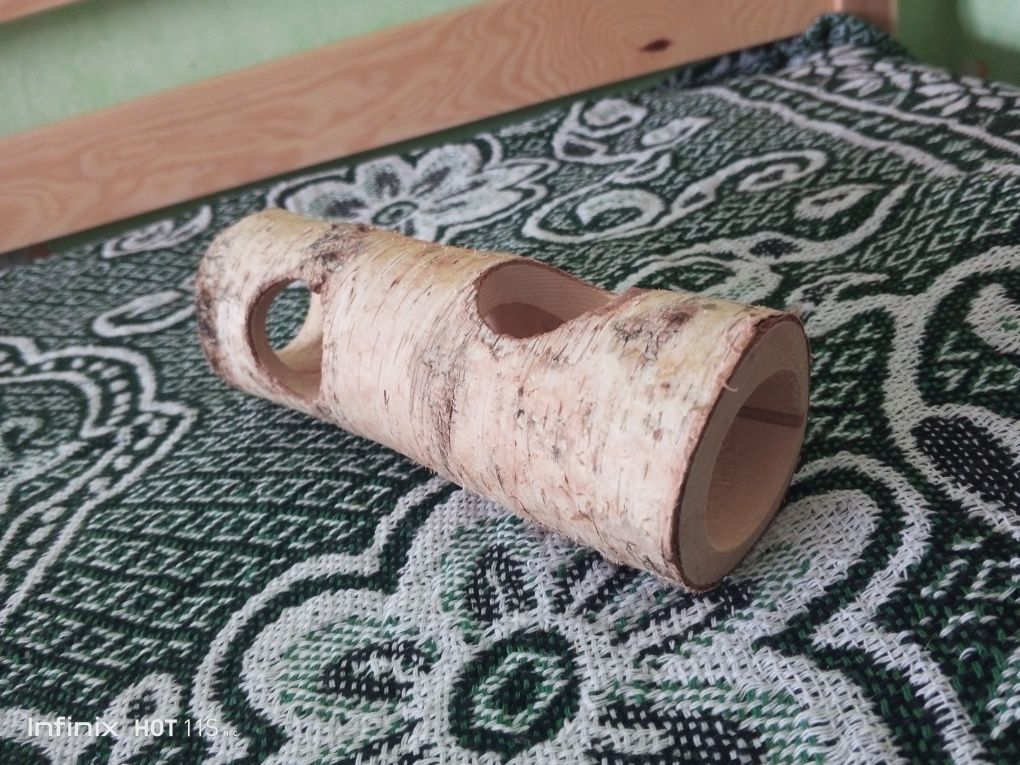 Tunel z brzozy 15cm dla chomika/myszy