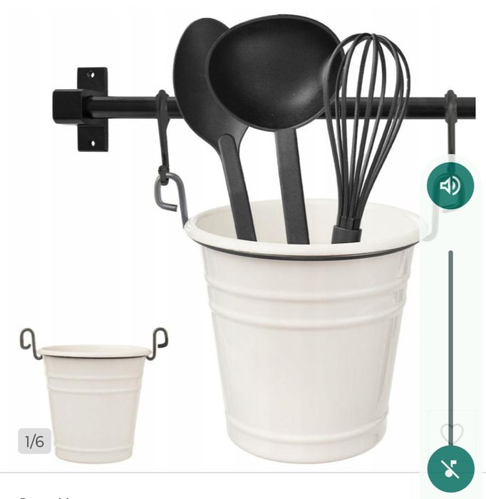 Pojemniki metalowe na reling kuchenny 6 szt, przybory akcesoria