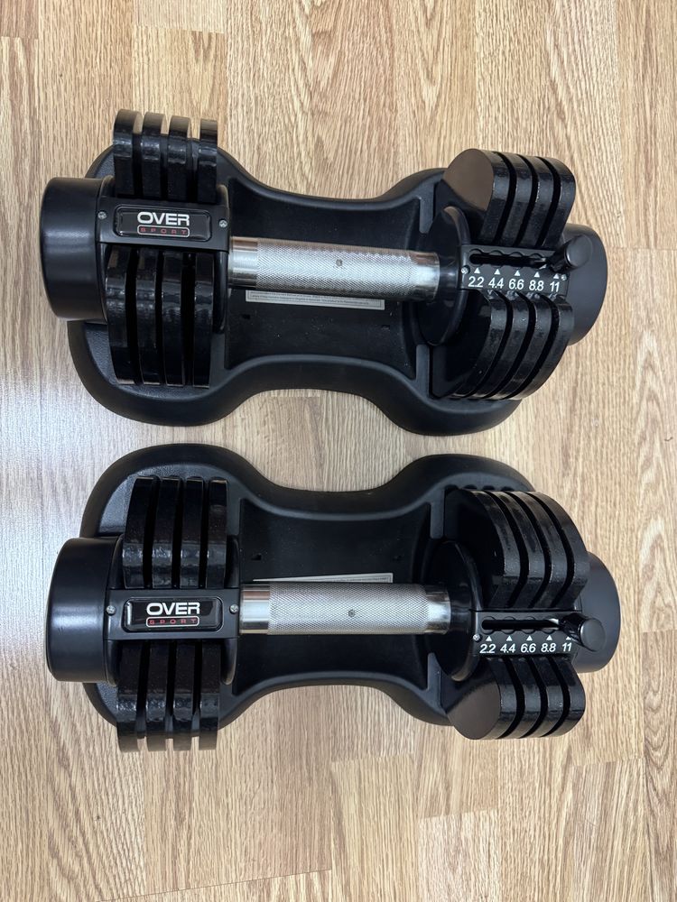 Halteres Ajustáveis Over Sport 2,2–11kg (Par) – Excelente Estado