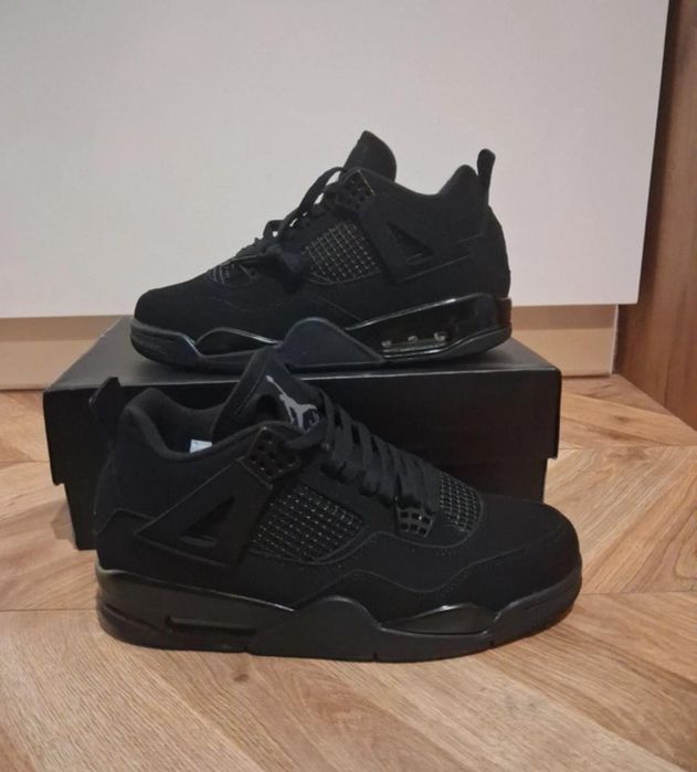 jordany 4 cale czarne męskie buty sportowe Jordan czarne za kostkę