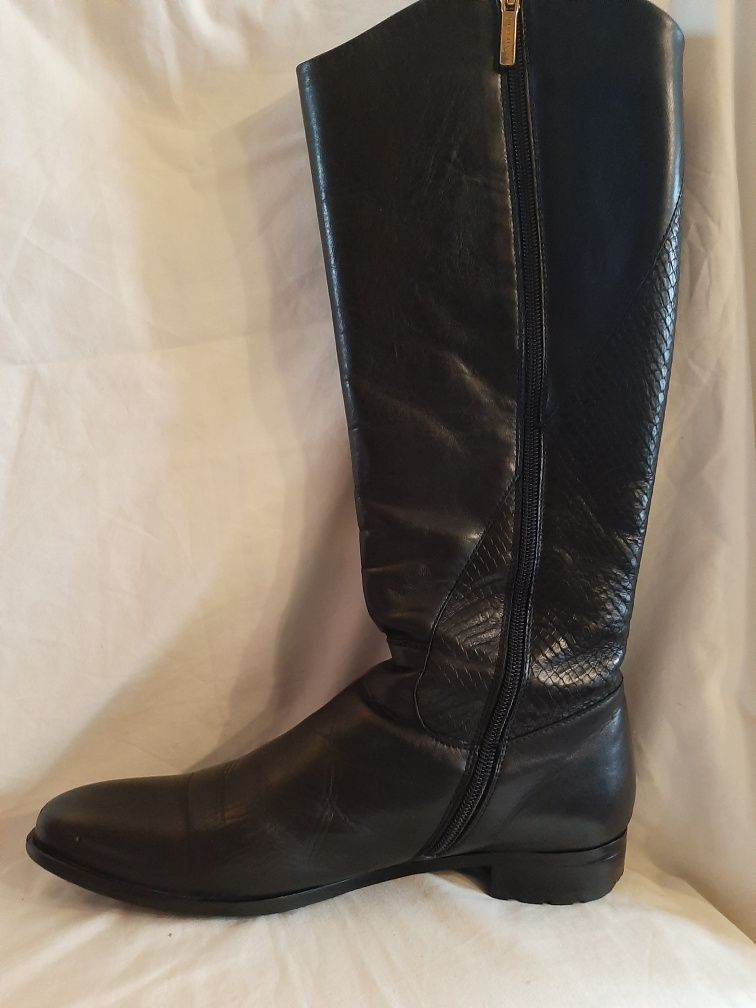 buty damskie, kozaki, czarne, długie