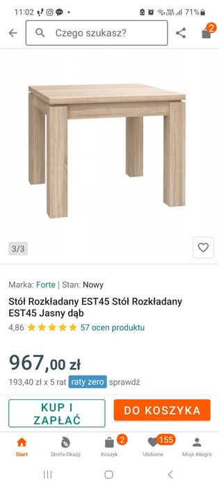 Stół rozkładany forte