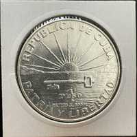 Moeda 1 Peso 1953 Cuba prata