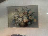 Vintage tela pintura a óleo