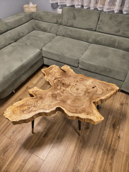 Stolik kawowy Loft drewno żywica Unikat
