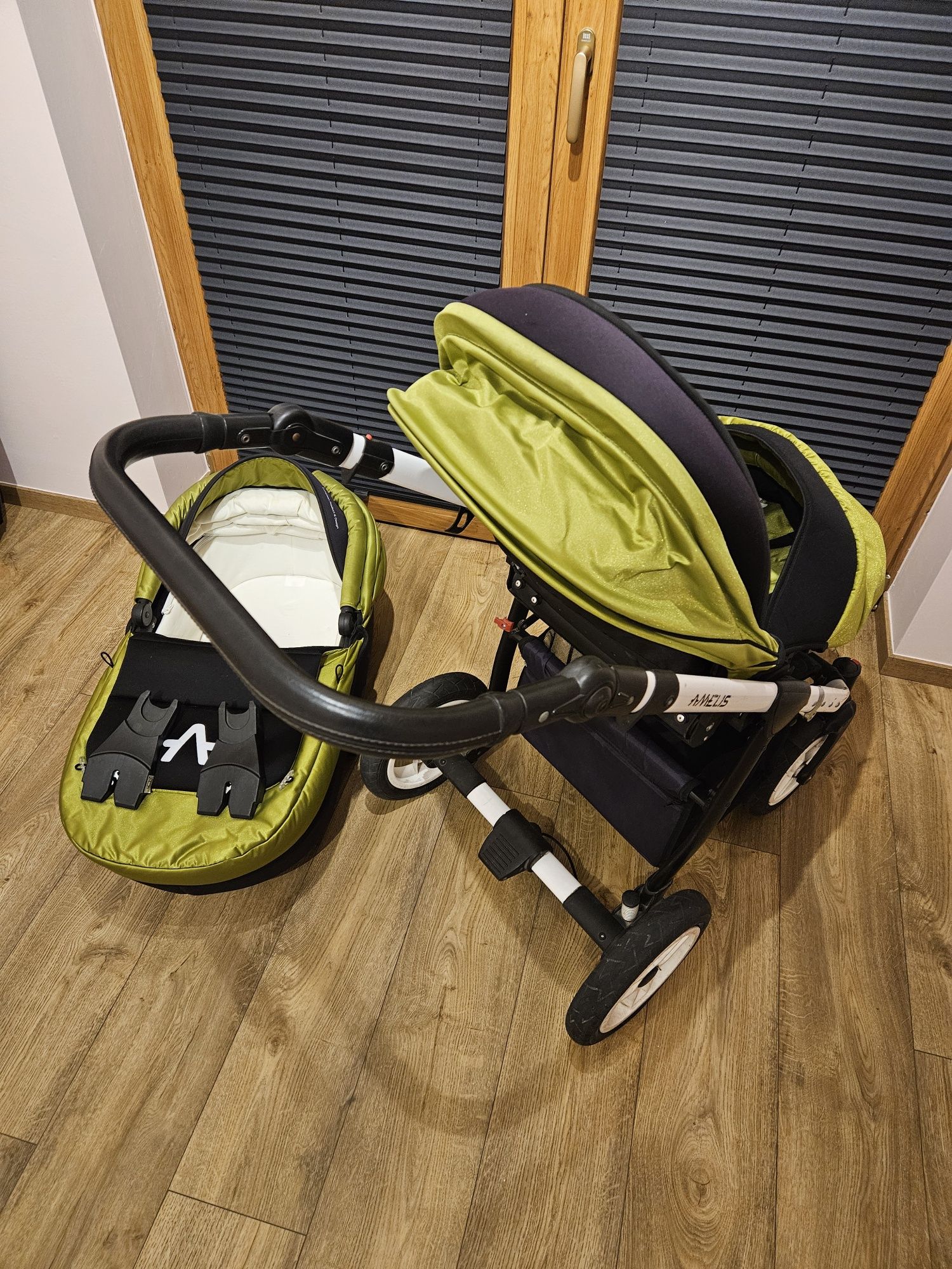 Wózek Delti Amelis Pro 2w1 zielony gondola + spacerówka