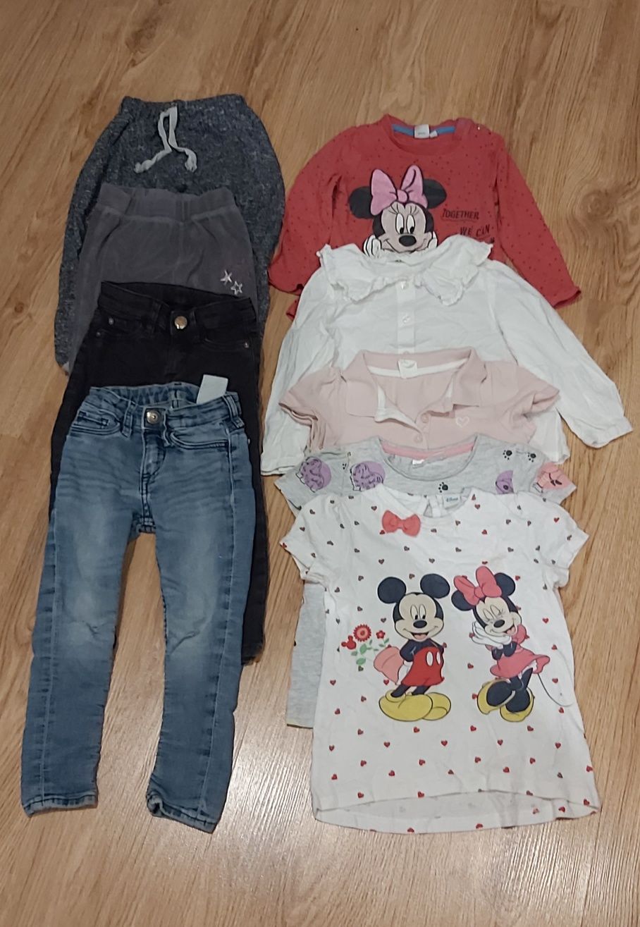 H&M, Reserved, Disney, Lupilu, Pepco. Paka ubrań dla dziewczynki, 92