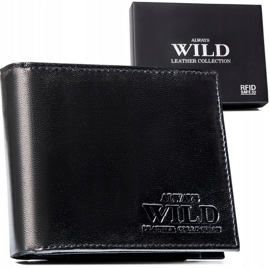 elegancki, skórzany portfel męski bez zapięcia - always wild
