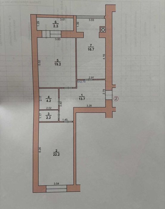 Двокімнатна квартира на Озерній, велика площа 80м.кв.