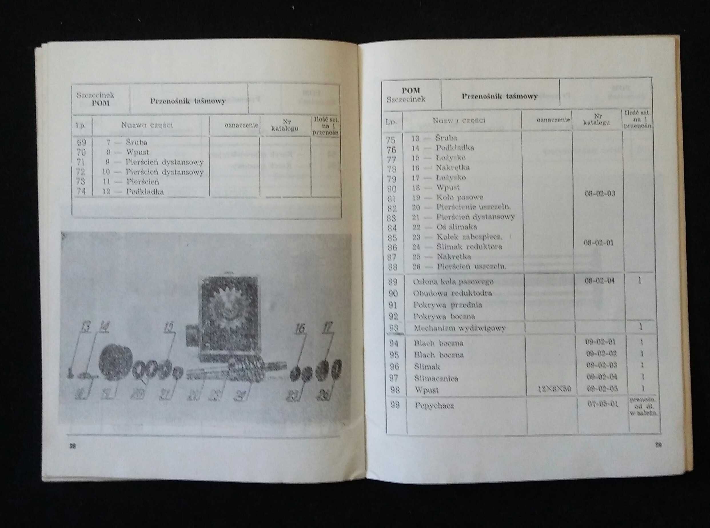 Przenośnik taśmowy PW-LP-500 Z G instrukcja katalog części