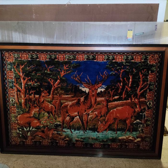 Quadro Raridade tapeçaria Vintage Coleção