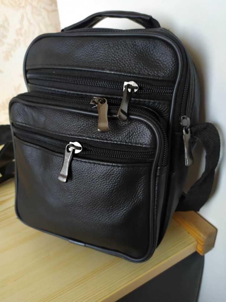 Кожаная мужская сумка барсетка из натуральной кожи портфель 22х17х10