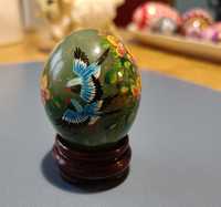 Chińskie jajko pisanka z jadeitu ręcznie malowana