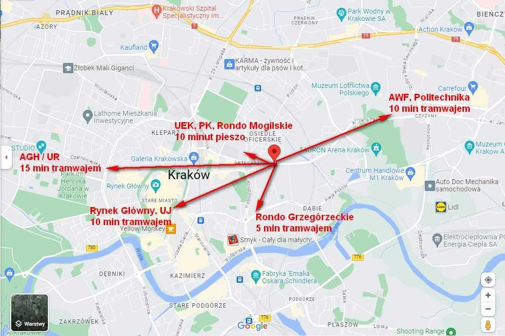Pokój dwuosobowy - Mogilska 23 (4) UEK, PK, UR, AGH
