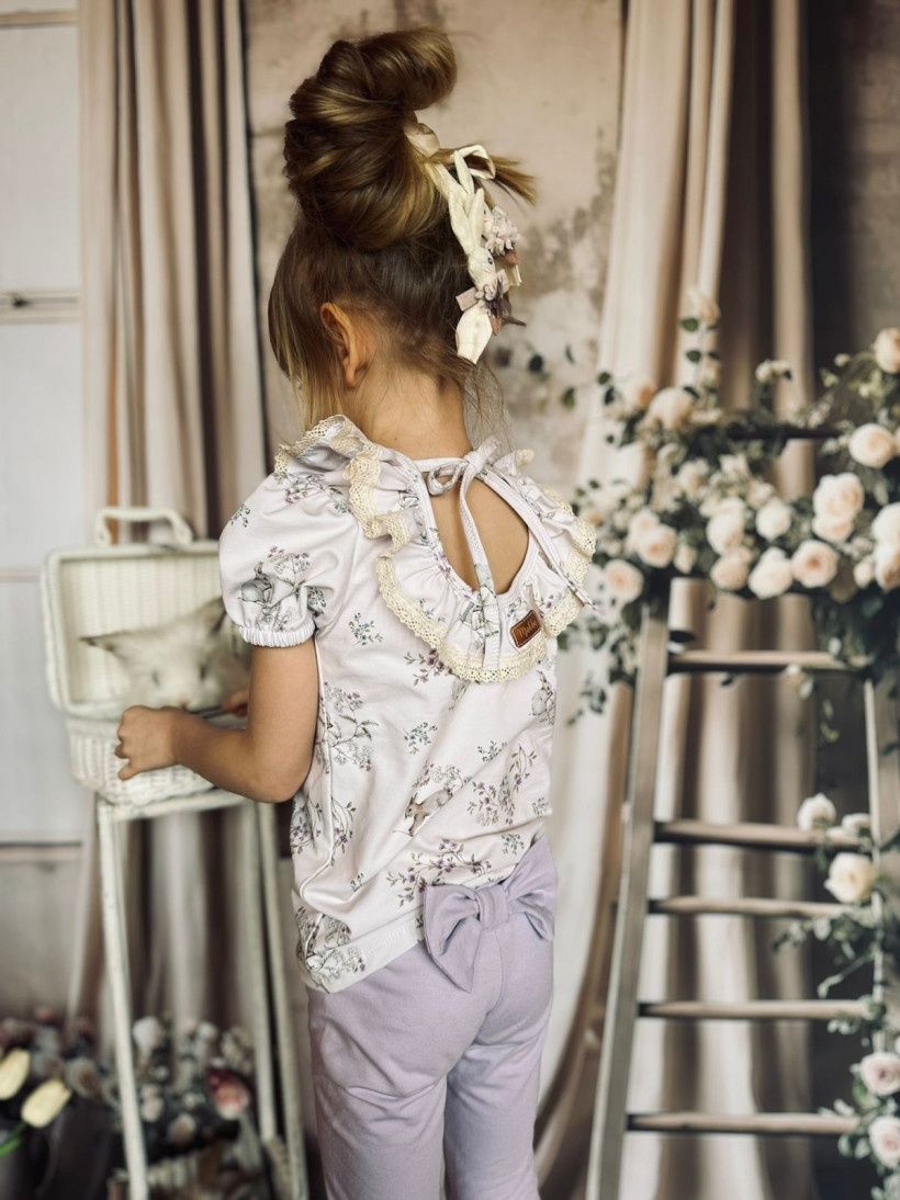 MAKBA legginsy lila z kokardką 86