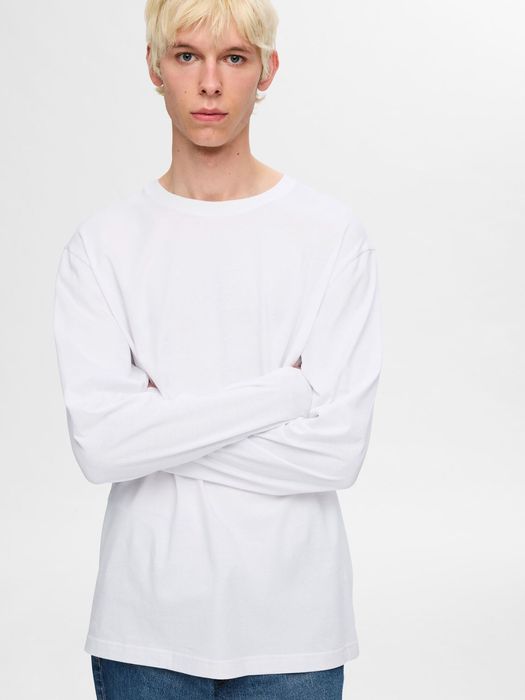 Koszulka z długim rękawem biała Selected Homme L