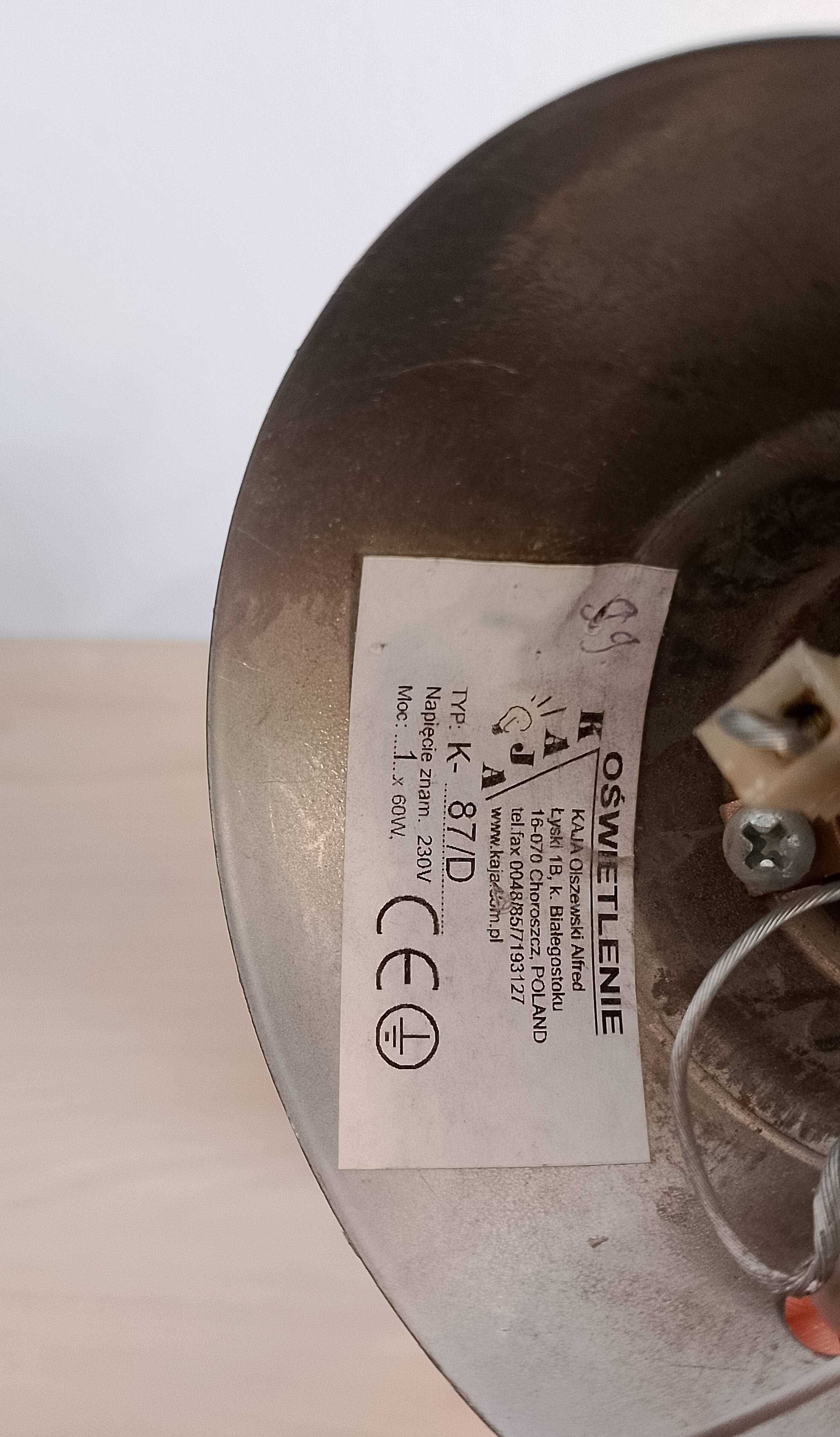 Lampa sufitowa biała, mleczna/ Kaja.