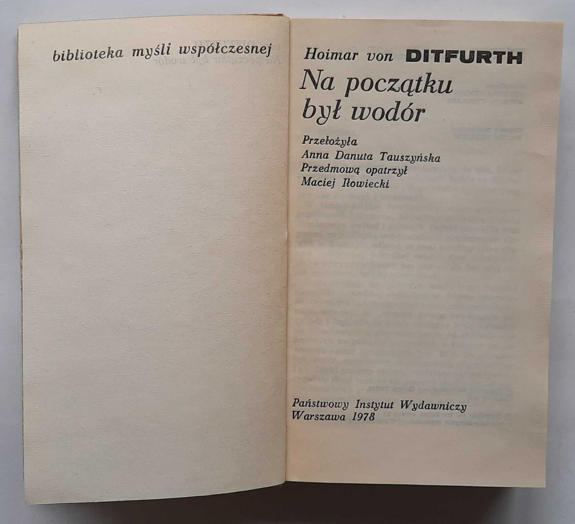 Na początku był wodór Hoimar von Ditfurth 1 wydanie