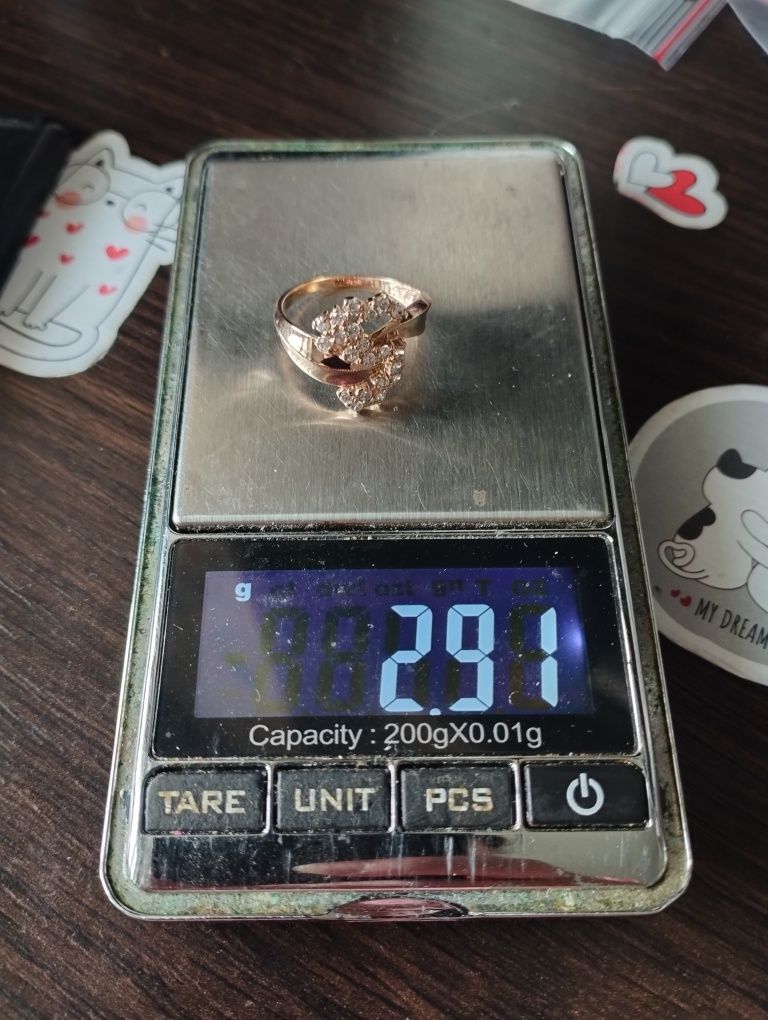 Золотое кольцо 17.7 размер 2.91 грамма