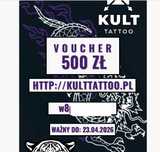 Voucher na wykonanie tatuażu studio KULT w Krakowie - wartość 500 zł