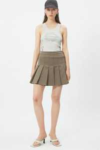 Юбка weekday теннісна спідниця плісірована khaki skirt
