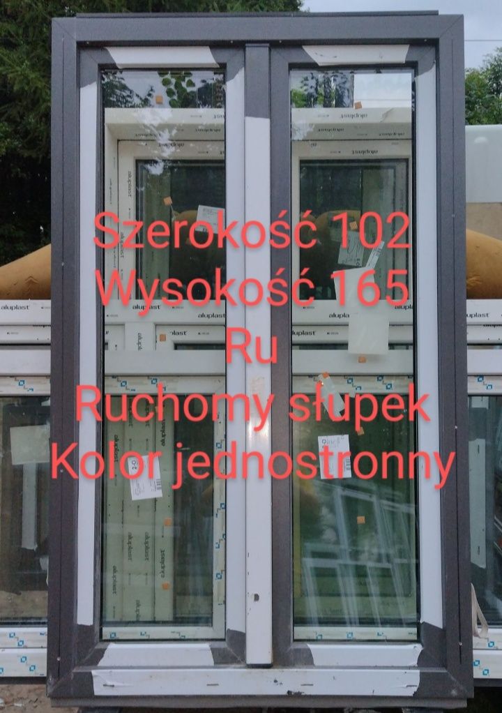 Okno nowe Grafit 102x165 Ruchomy slupek RU -25%
