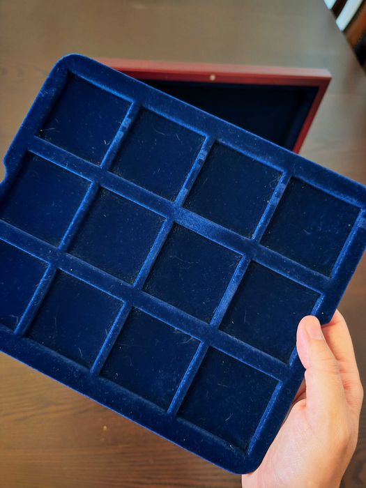 Caixa coleção europa de moedas com divisórias