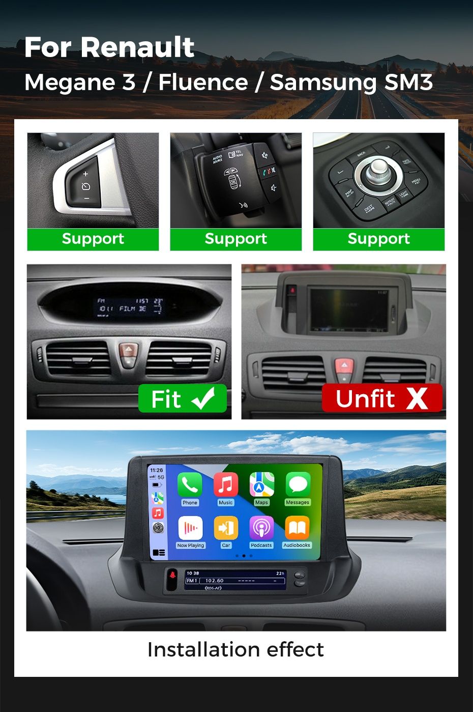 Radio nawigacja RENAULT MEGANE 3 FLUENCE Android Navi GPS