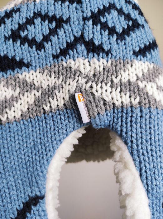 Bardzo ciepła czapka zimowa z misiem / uszatka / pilotka góralska