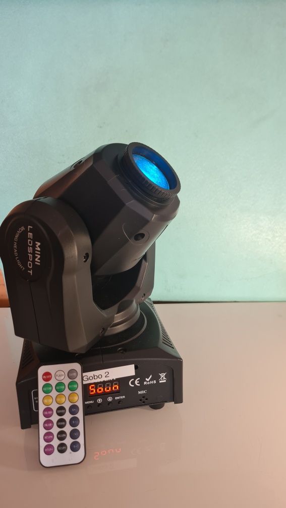 Ruchoma głowa LED z pilotem DMX gobo head moving