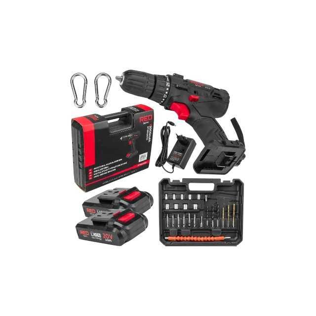 Дриль шуруповерт акумуляторний RED TECHNIC RTWA0033, 20 В шуруповерт