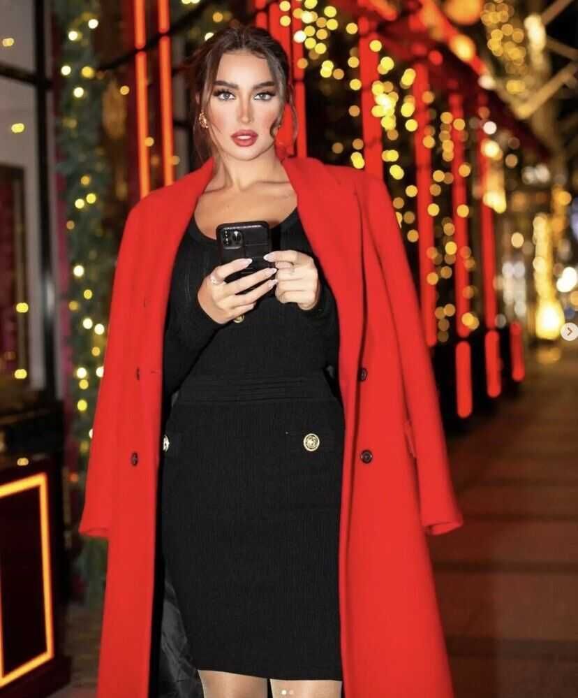 Płaszcz Zara czerwony wełna wełniany oversize dyplomatka rozm XS NOWY