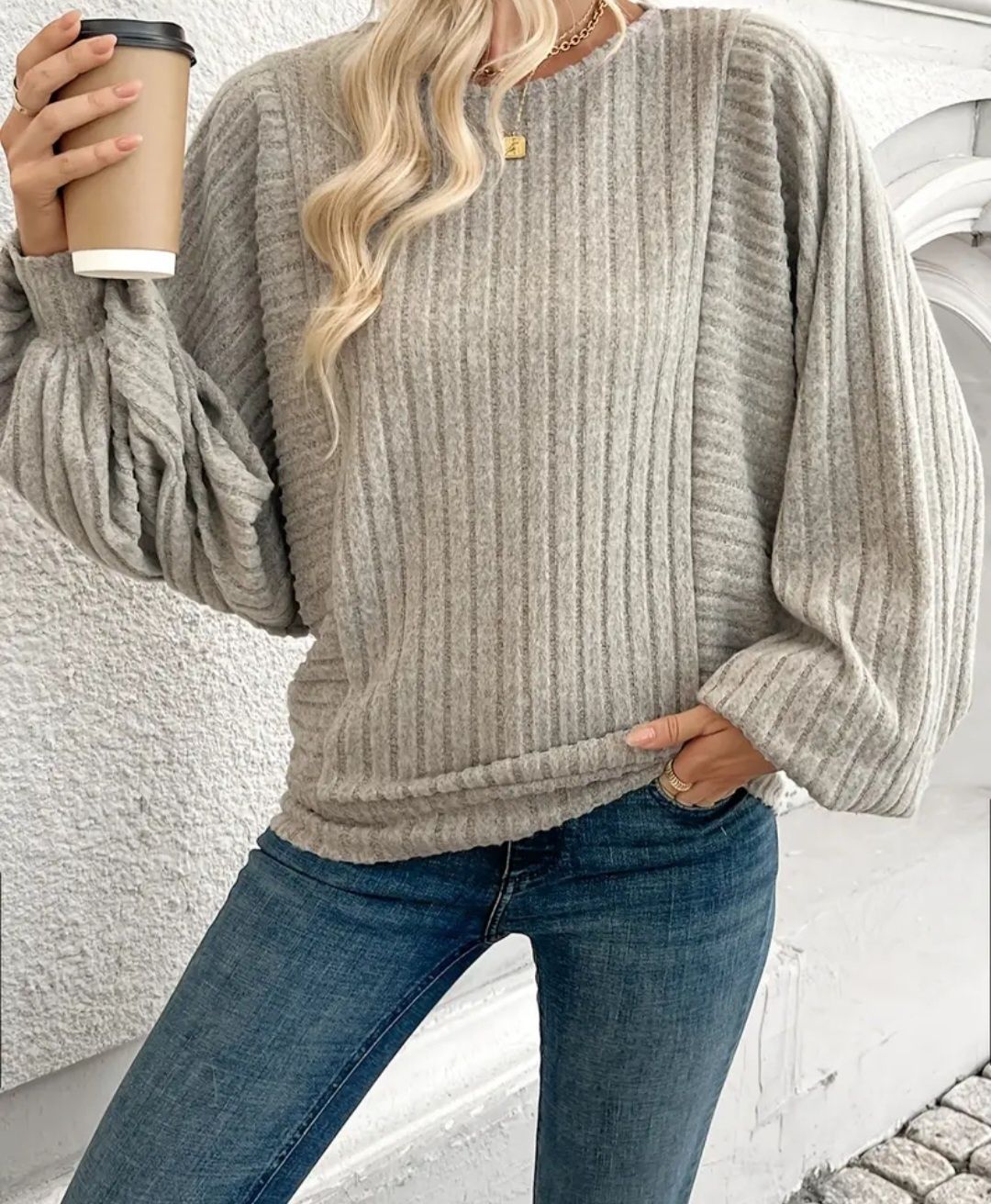 Elegancki cienki sweter sweterek bluzka na jesień zimę do pracy itp