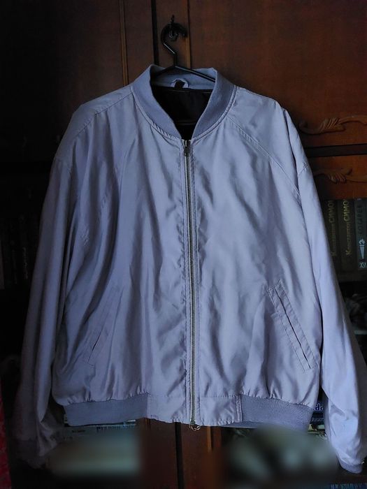 52(XL)мужская светло серая куртка,ветровка,бомбер,бомбер, light grey
