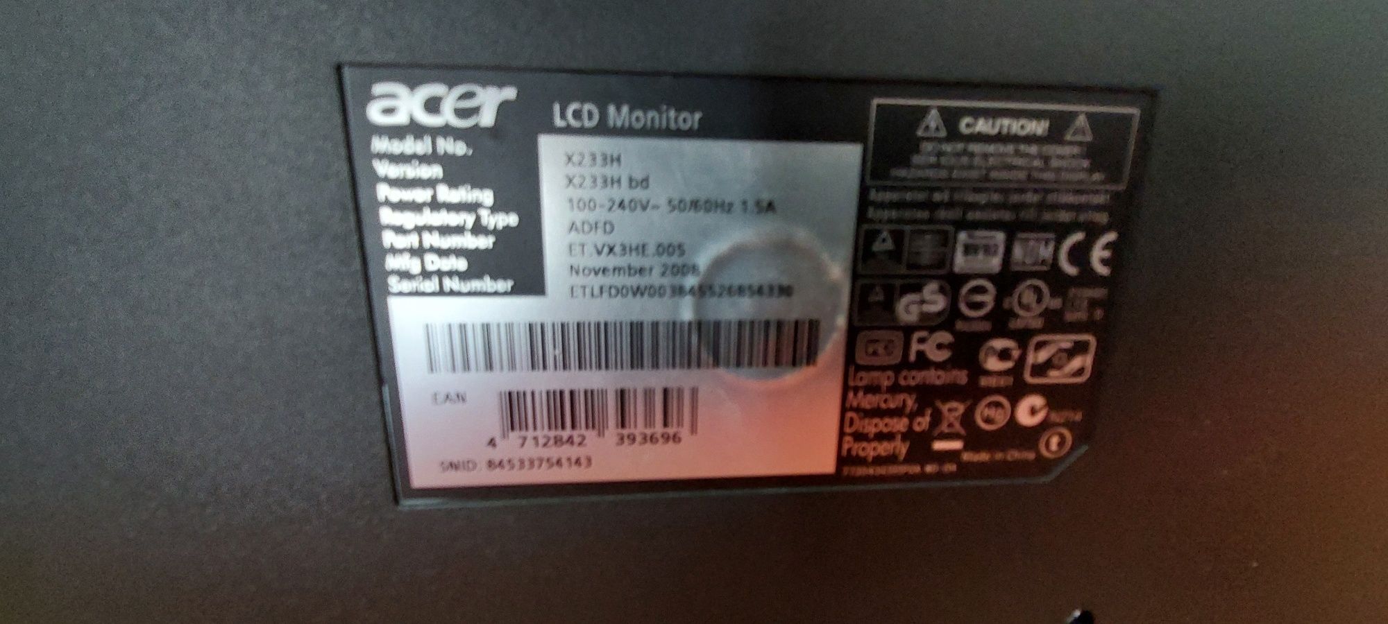 Monitor ACER 23 polegadas