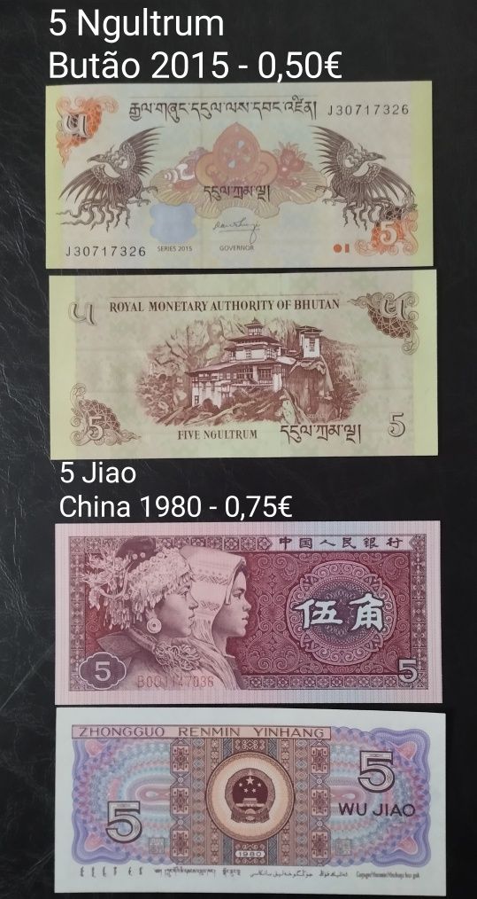 Notas estrangeiras, Ásia