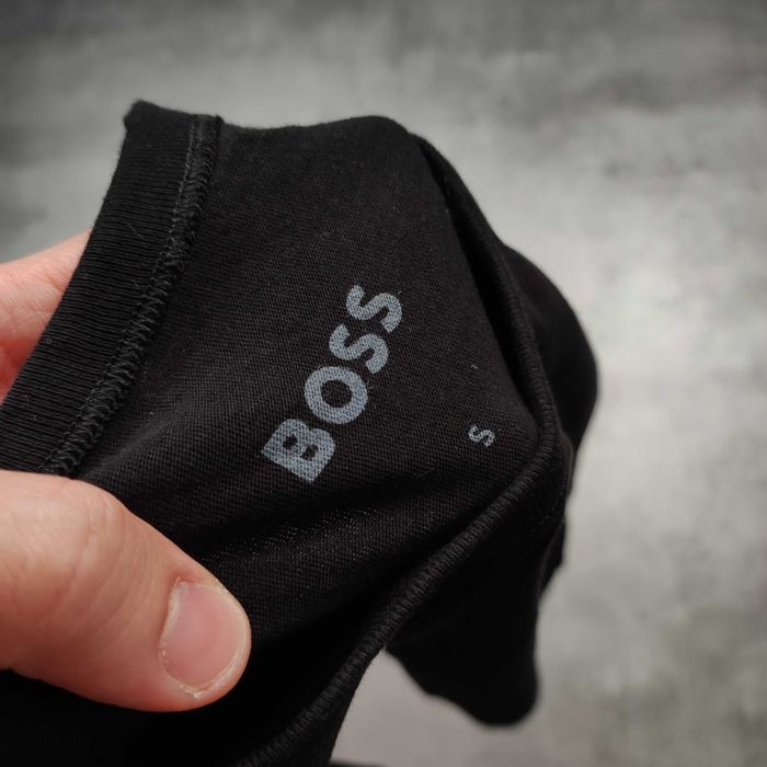 MĘSKA Koszulka Bawełna Elegancka Haft Logo PREMIUM Hugo Boss Klasyk