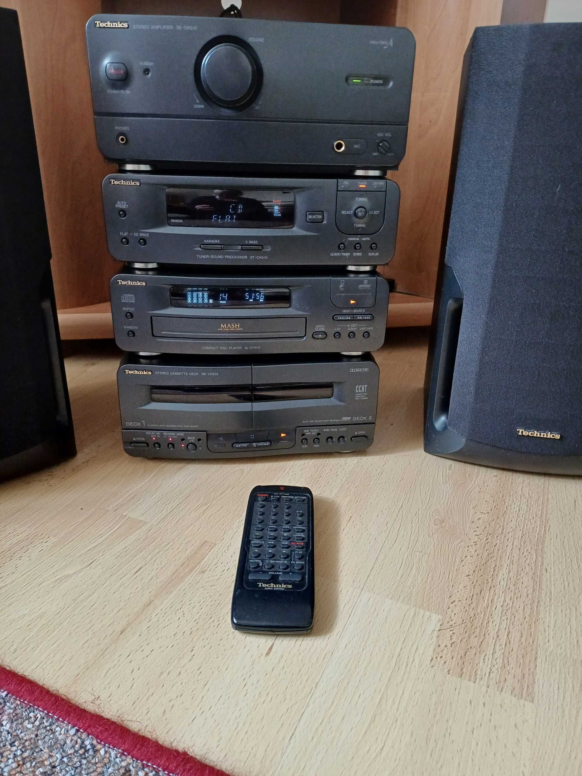 Sprzedam wieżę Technics SE-CH510 – 4 elementy + 2 głośniki + pilot