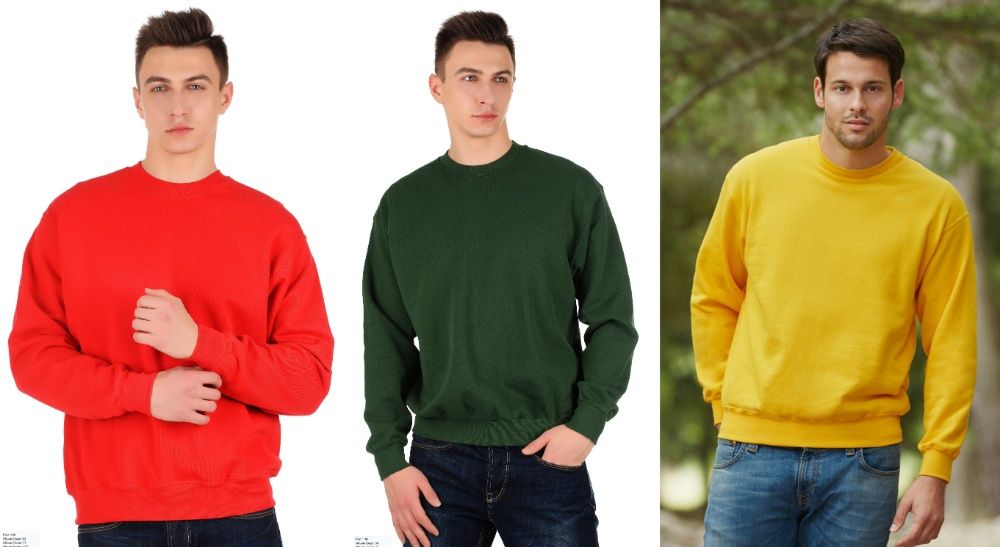 Чоловічий СВІТШОТ на флісі Джемпер Реглан FRUIT OF THE LOOM толстовка
