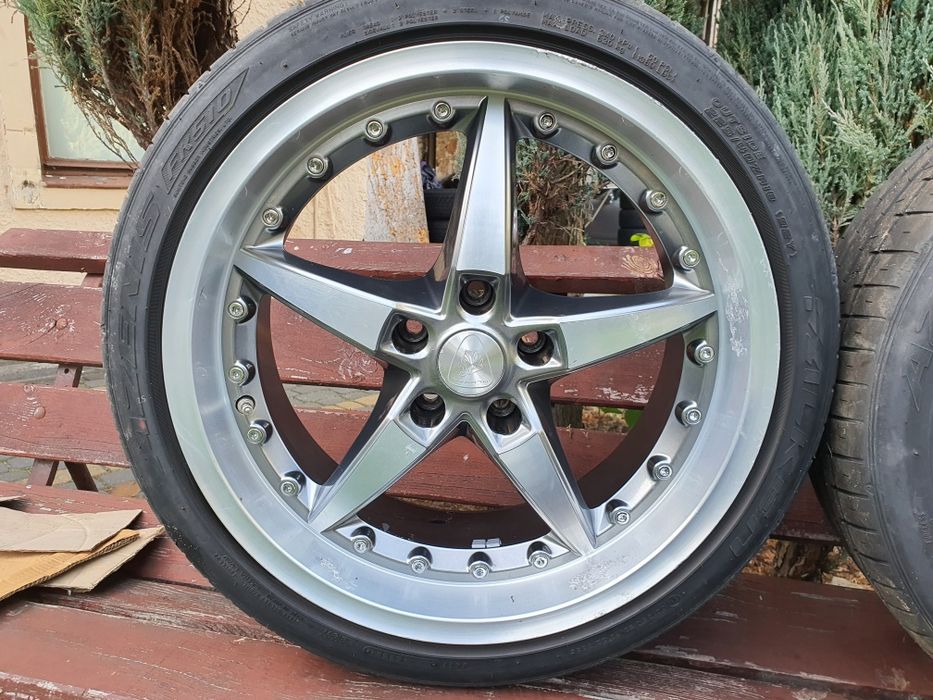 Komplet felg Aluett 18" felgi 5x112 et32 z rantami opony 2 szerokości